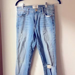 Never worn frame high waisted jeans, perfect conditions “le high skinny”